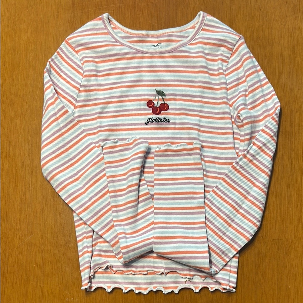 Hollister Multicolor Striped Cherry Top